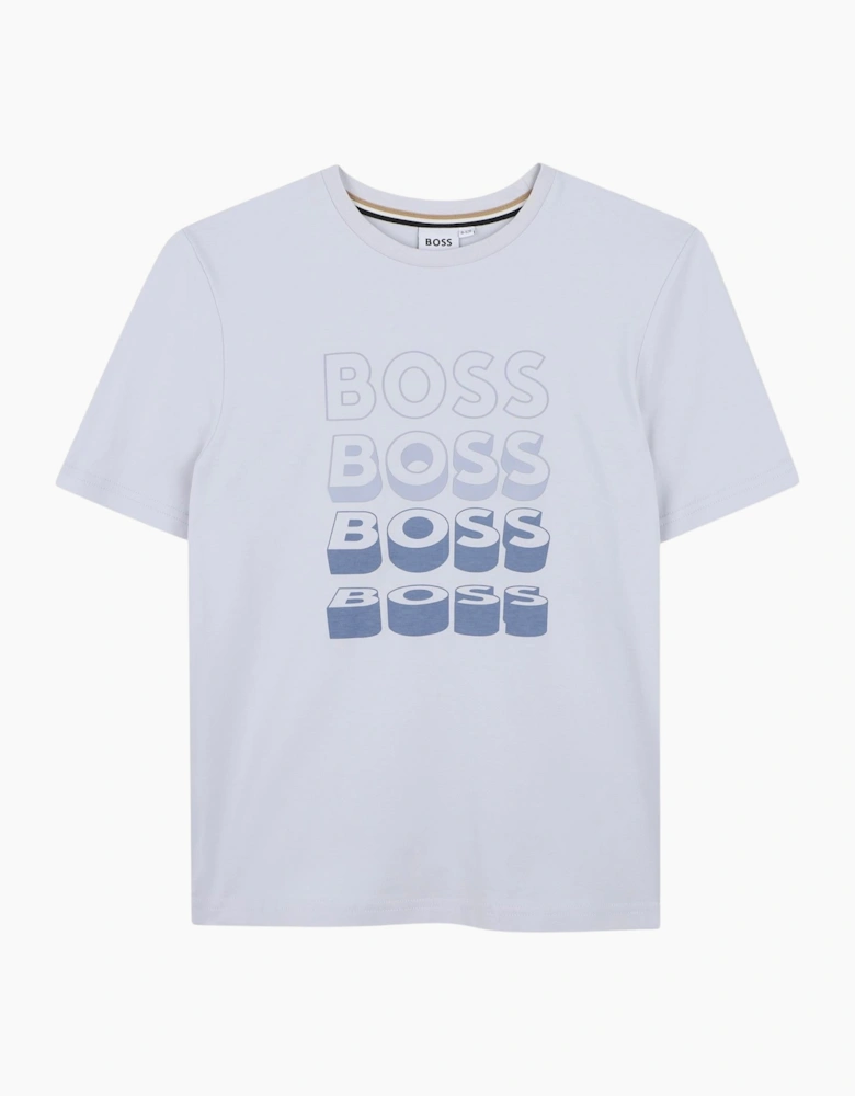 Boys Pale Blue Logo Top