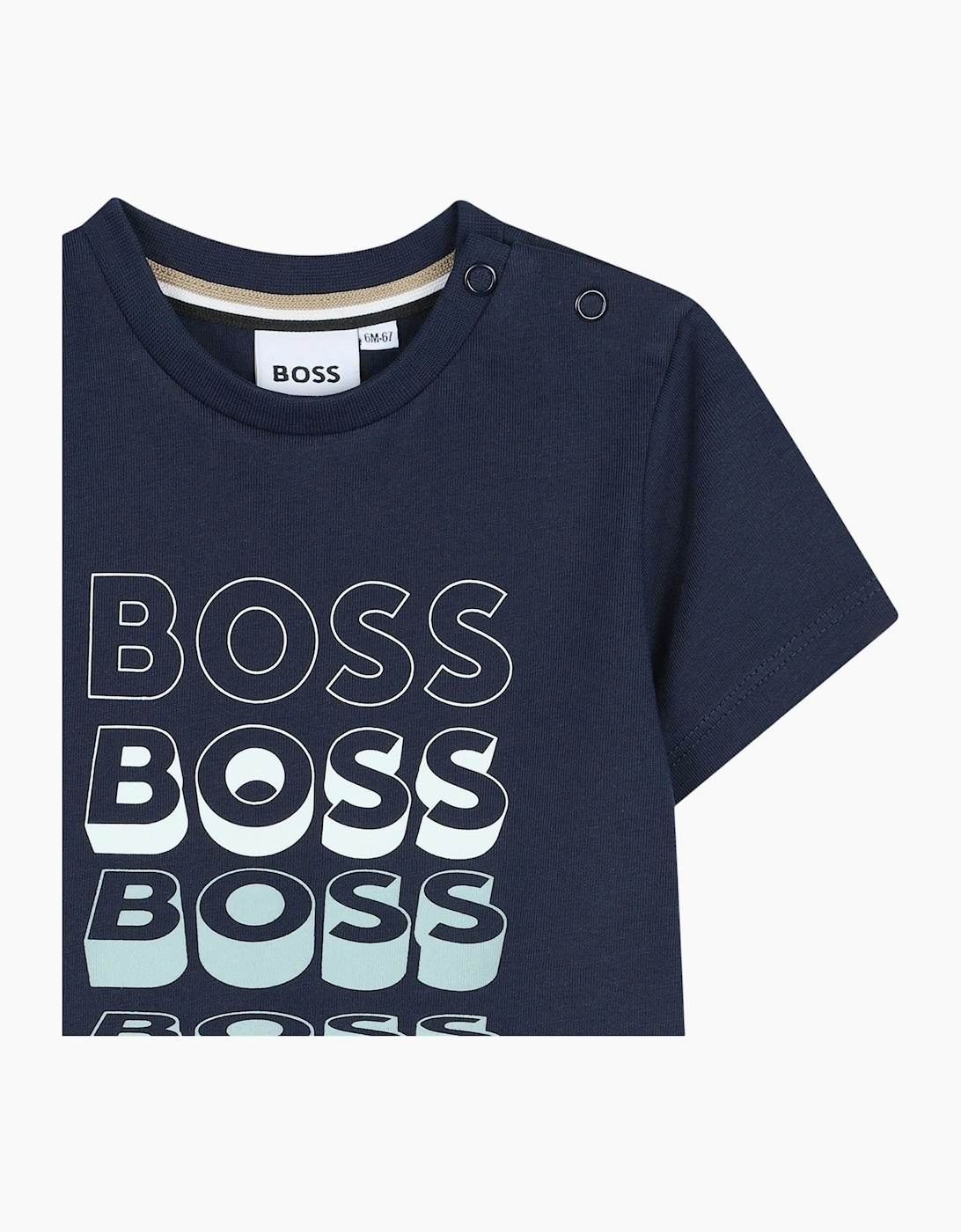 Boys Navy Blue Logo Top