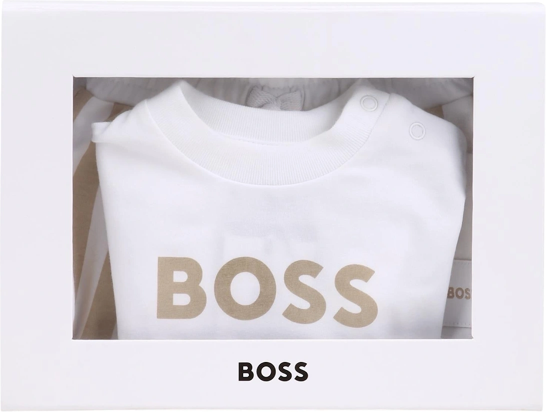 Boys Beige and White Stripe Short Set