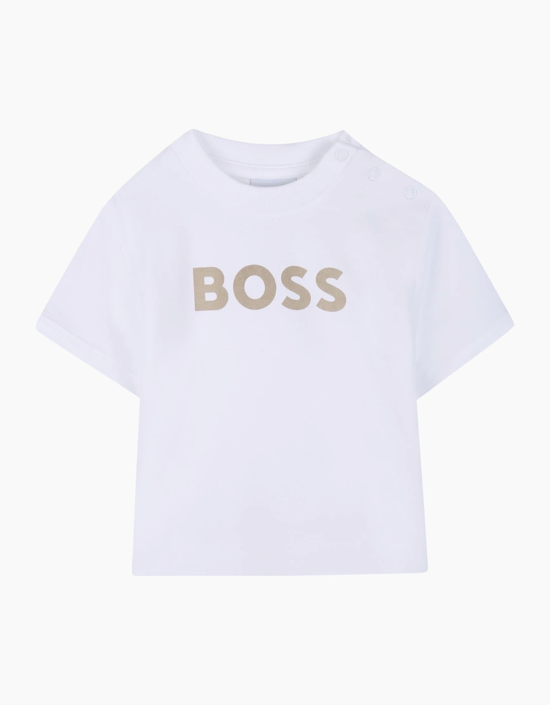 Boys Beige and White Stripe Short Set