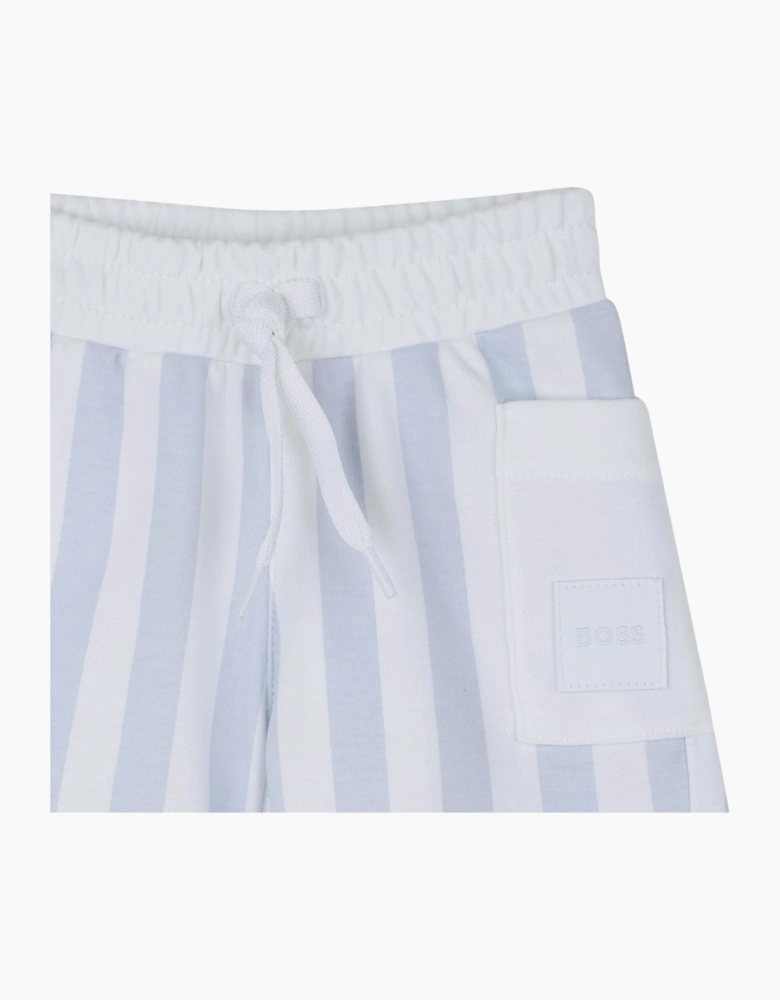 Boys Pale Blue and White Stripe Short Set