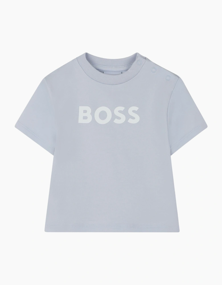 Boys Pale Blue and White Stripe Short Set