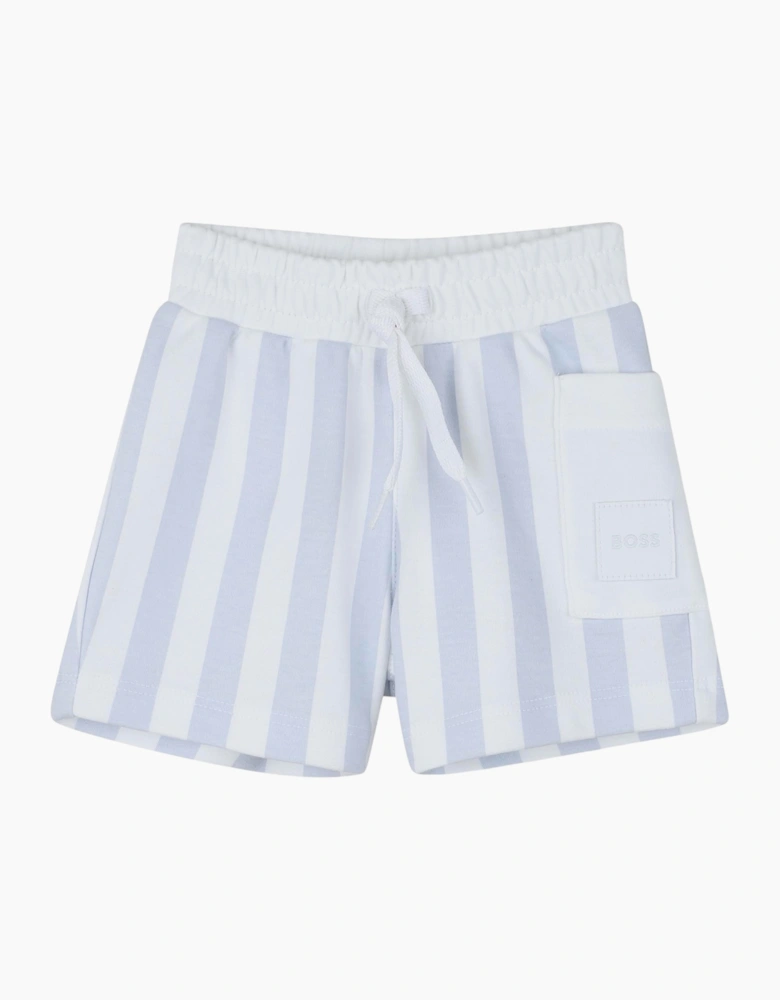Boys Pale Blue and White Stripe Short Set