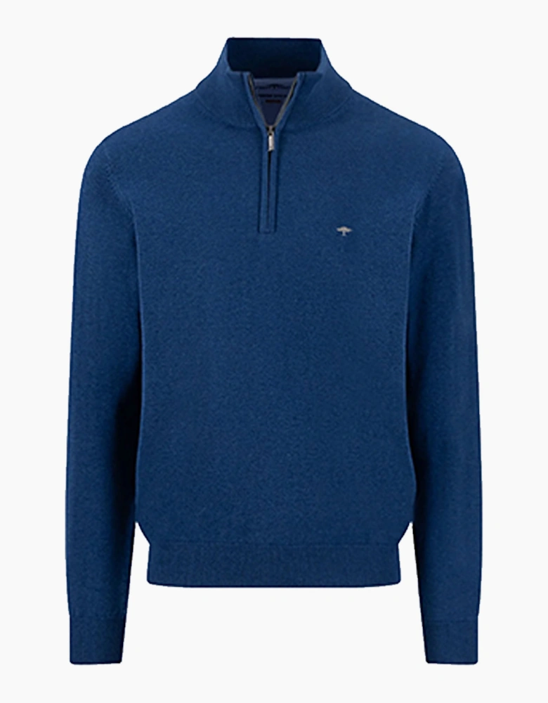 FYNCH-HATTON TROYER HALF ZIP KNITWEAR MIDNIGHT