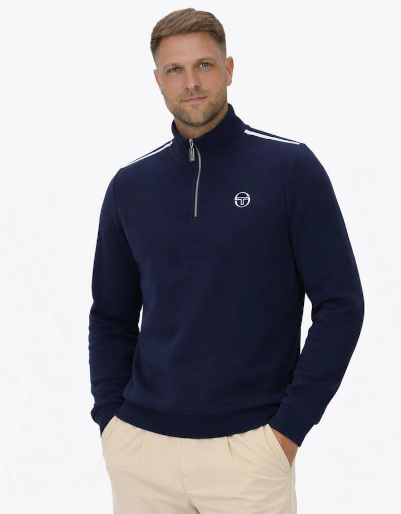 Locchi 1/4 Zip Sweatshirt Maritime Blue/White