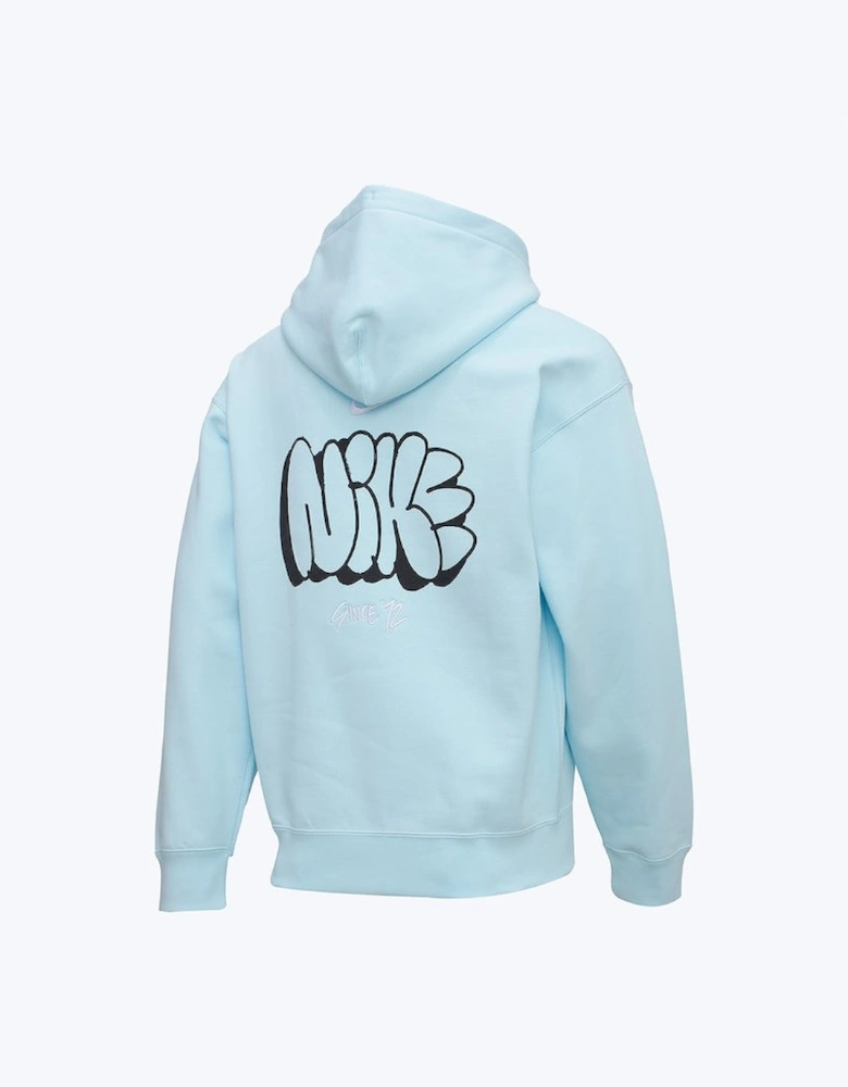 Solo Swoosh Graffiti Hoodie Blue