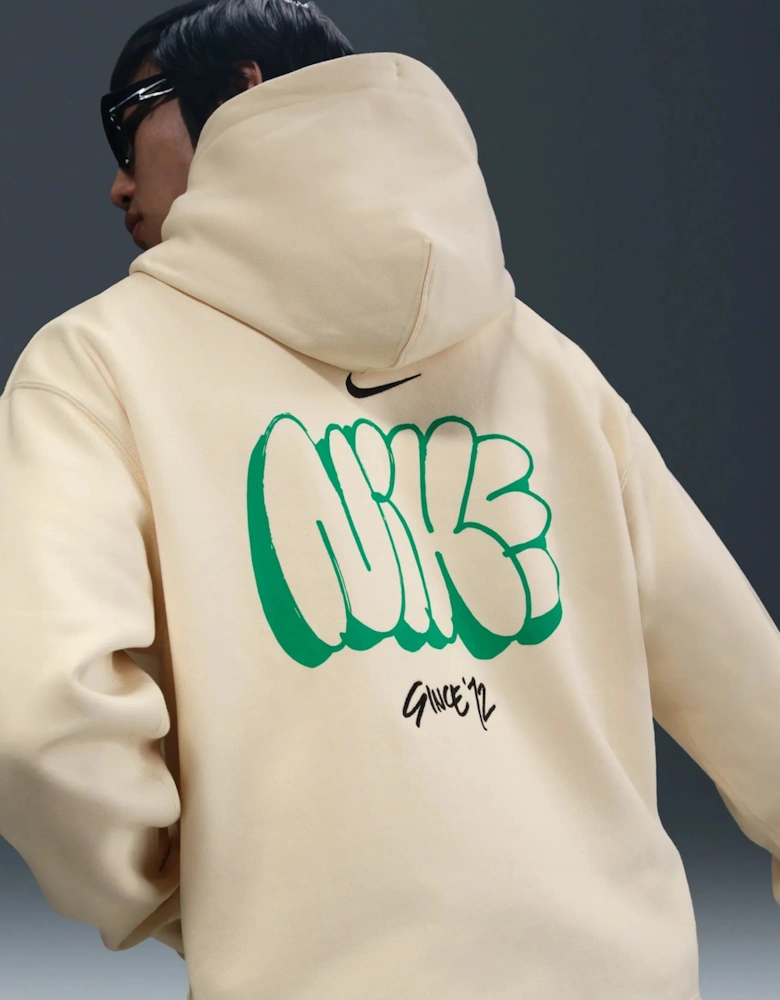Solo Swoosh Graffiti Hoodie Beige
