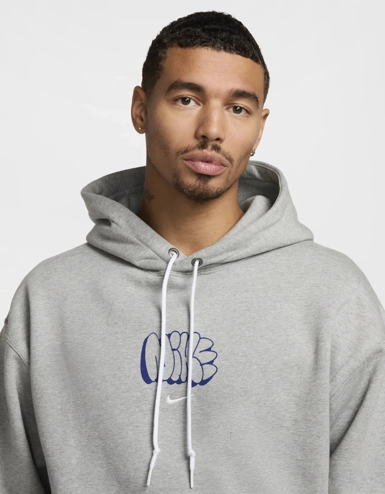 Solo Swoosh Graffiti Hoodie Grey