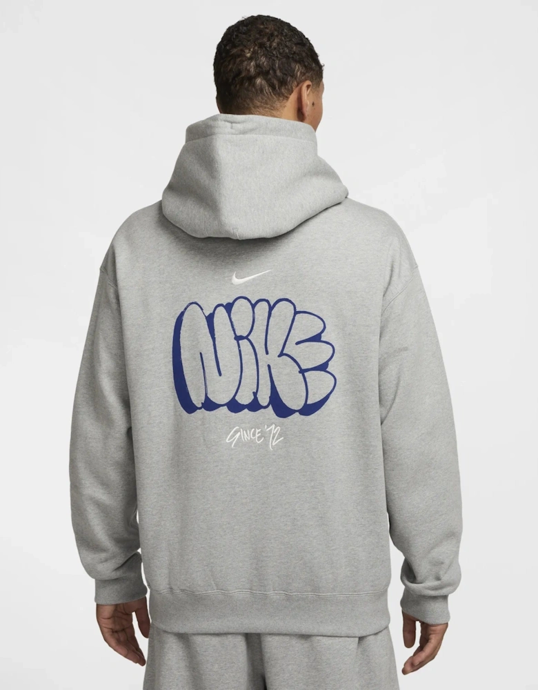 Solo Swoosh Graffiti Hoodie Grey