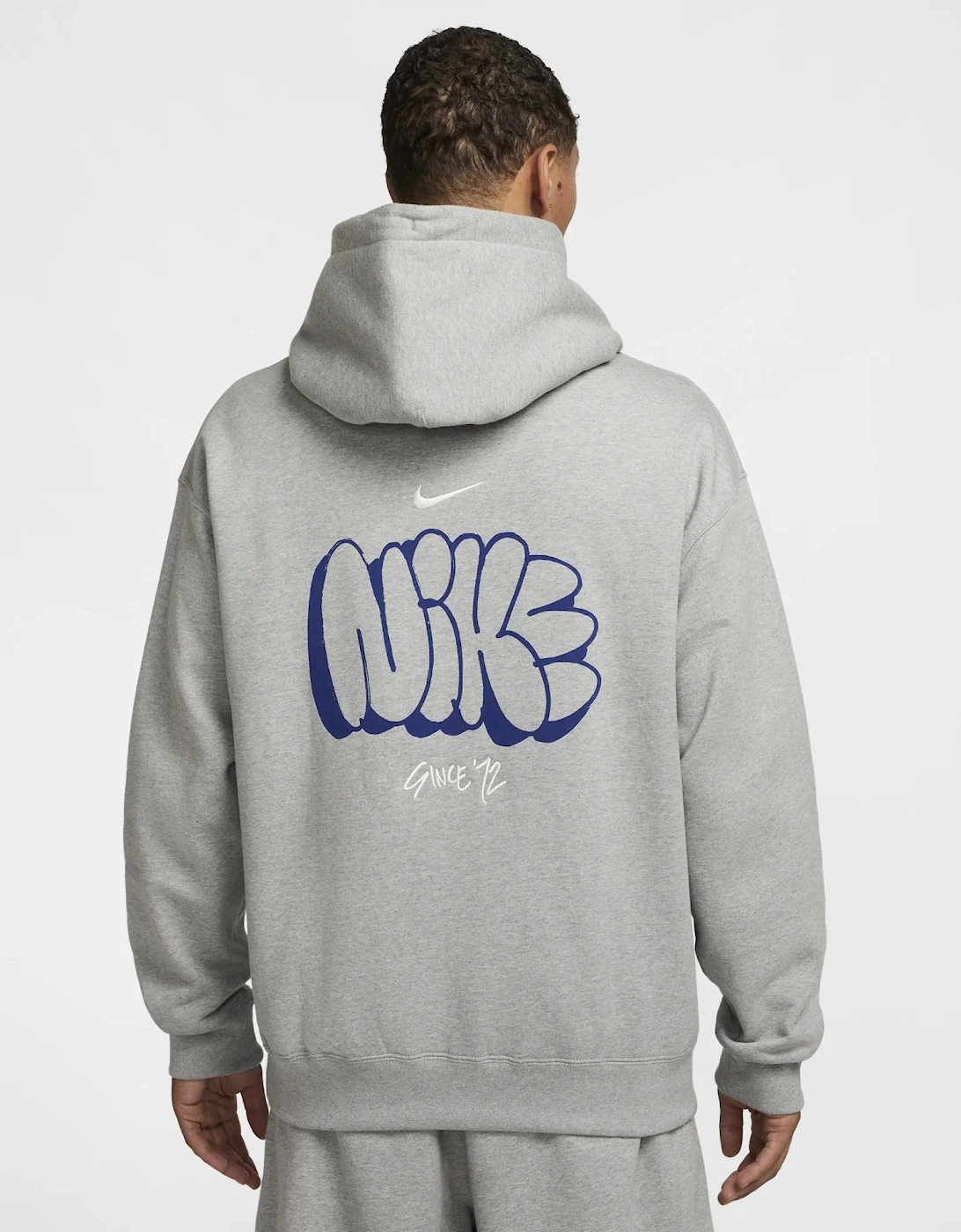 Solo Swoosh Graffiti Hoodie Grey