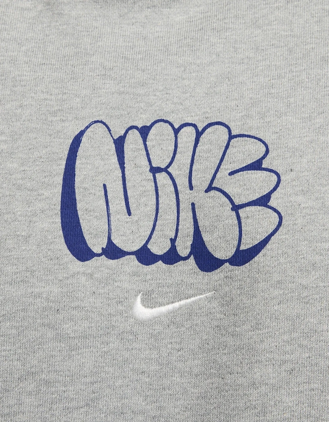 Solo Swoosh Graffiti Hoodie Grey