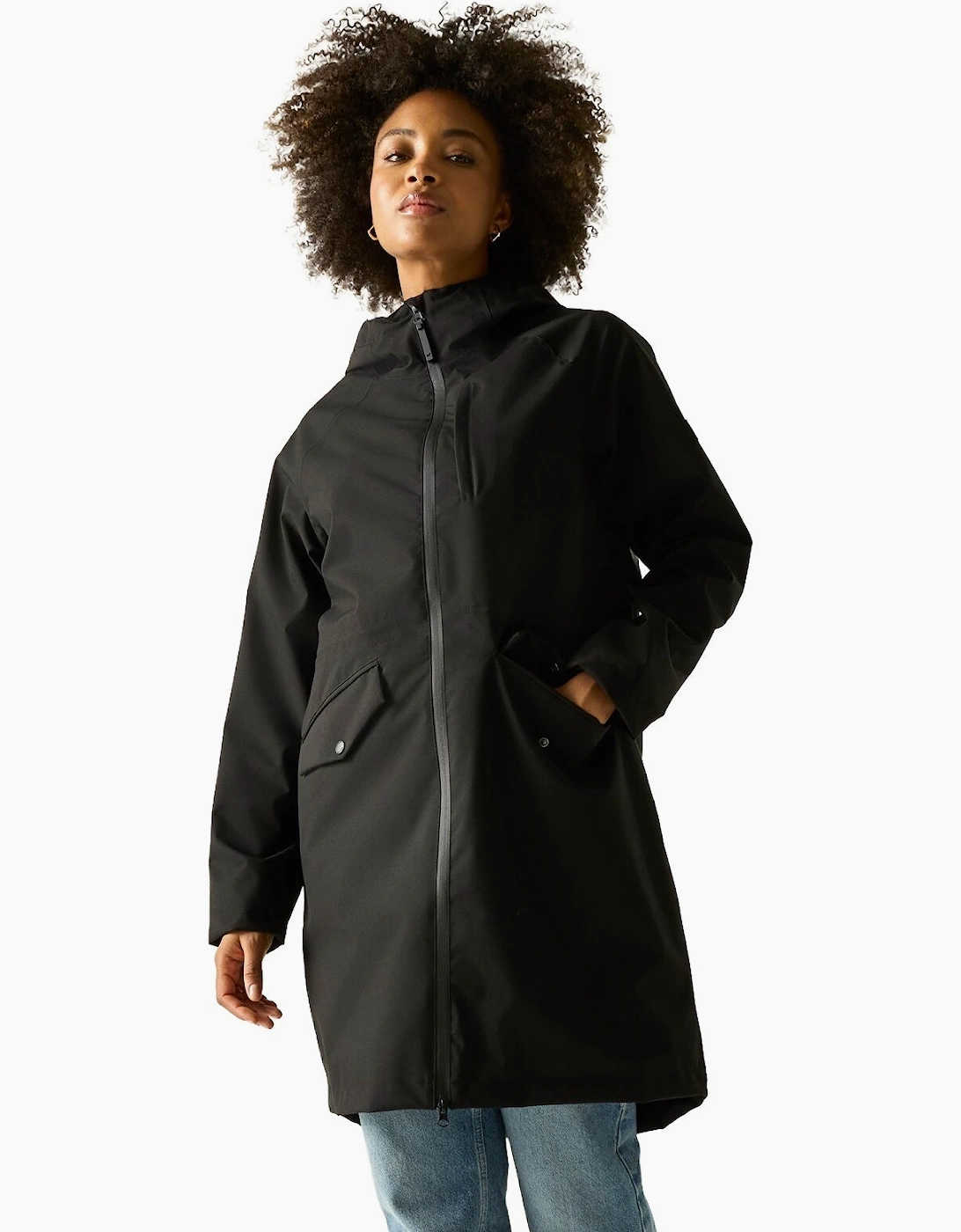Womens Levita Long Line Waterproof Jacket, 2 of 1