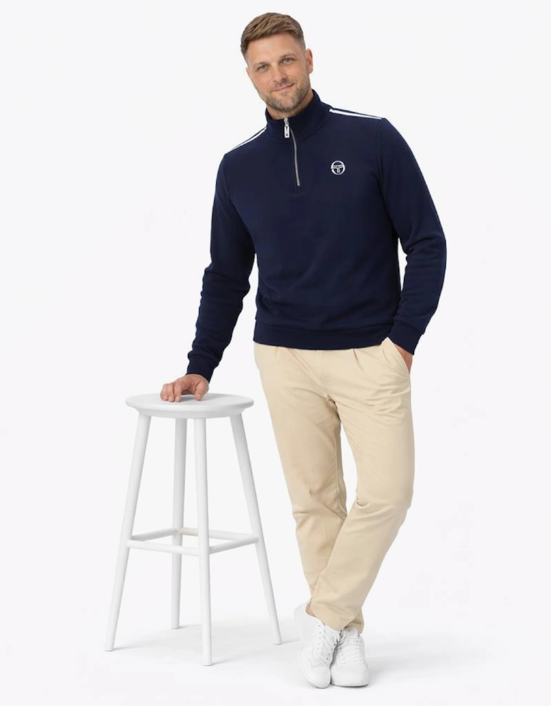 Locchi 1/4 Zip Sweatshirt Maritime Blue/White