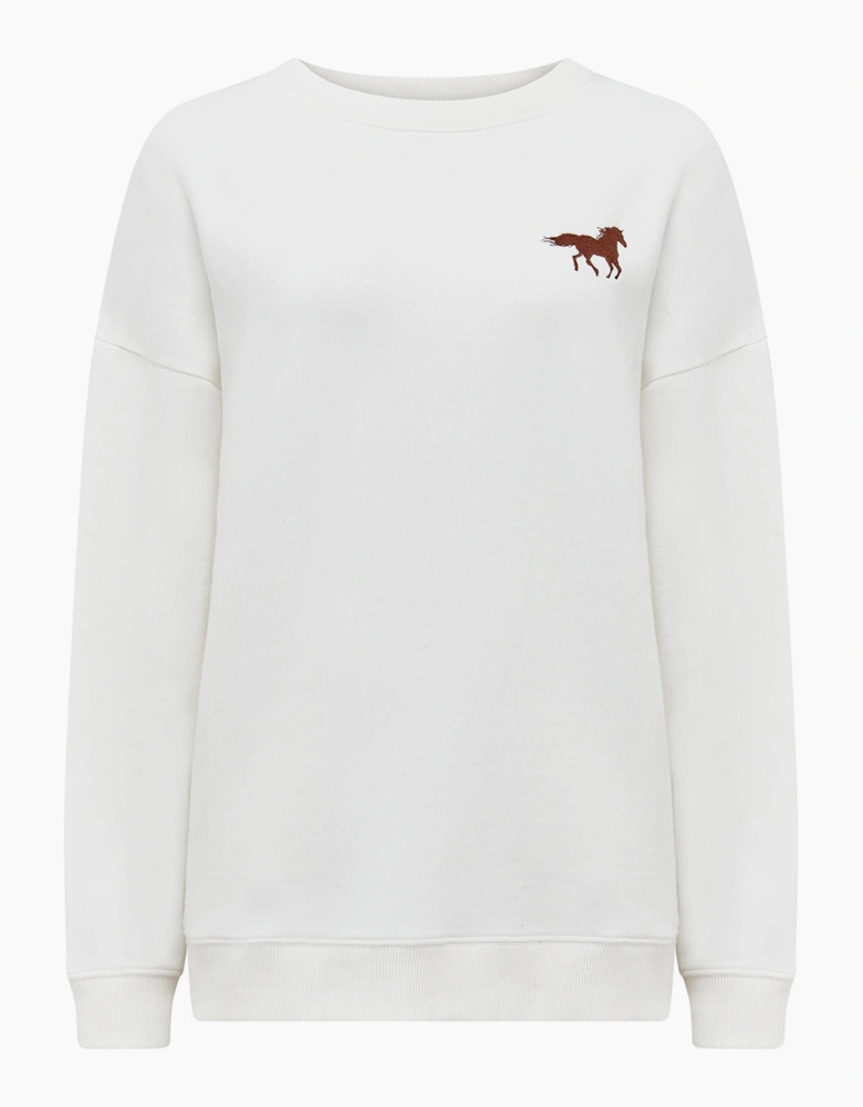 Eadie relaxed sweatshirt - horse print