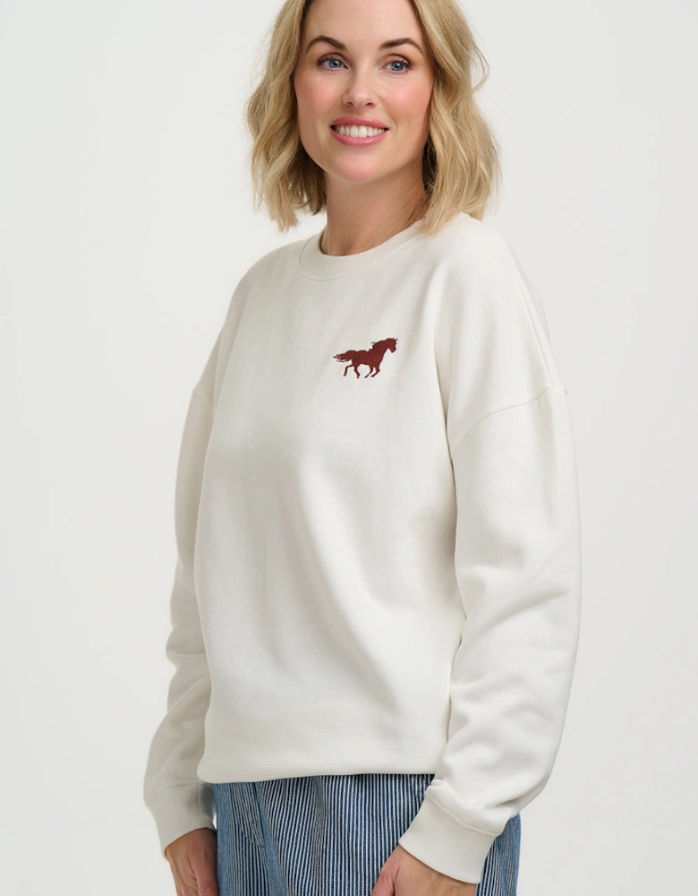 Eadie relaxed sweatshirt - horse print