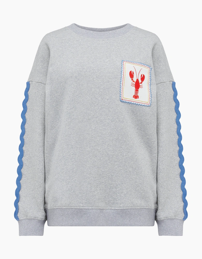 Eadie relaxed sweatshirt - grey marl lobster