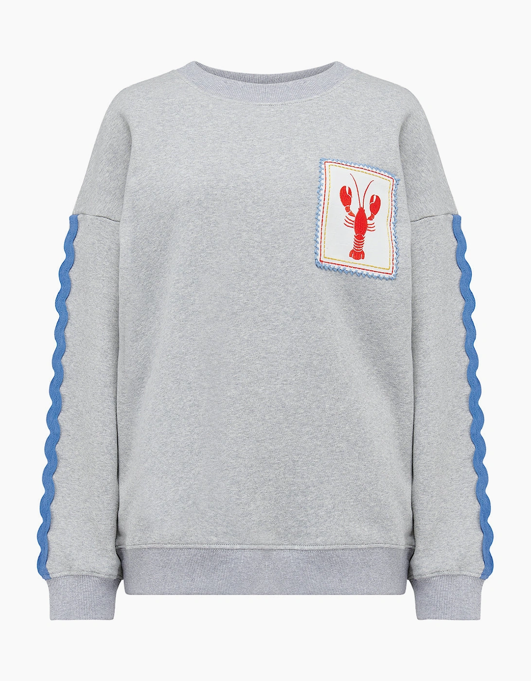 Eadie relaxed sweatshirt - grey marl lobster