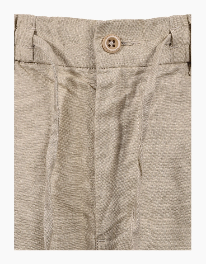 REG LINEN SHORTS OAT BEIGE