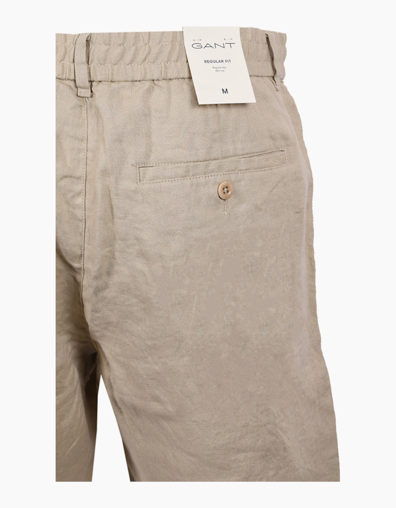 REG LINEN SHORTS OAT BEIGE