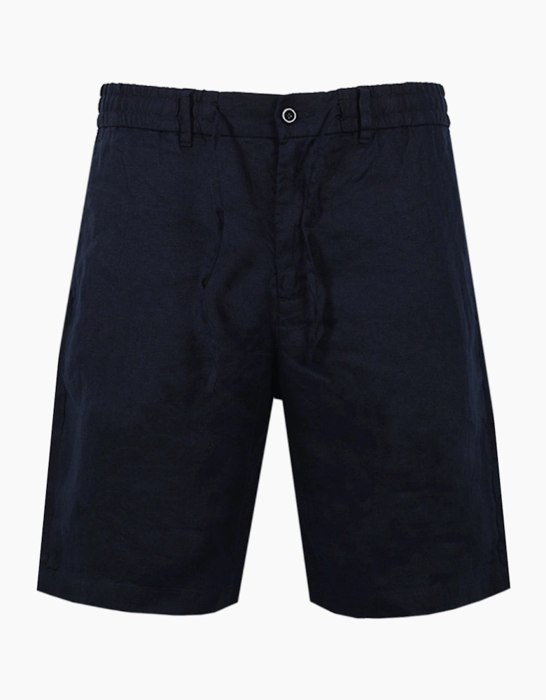 REG LINEN SHORTS EVENING BLUE