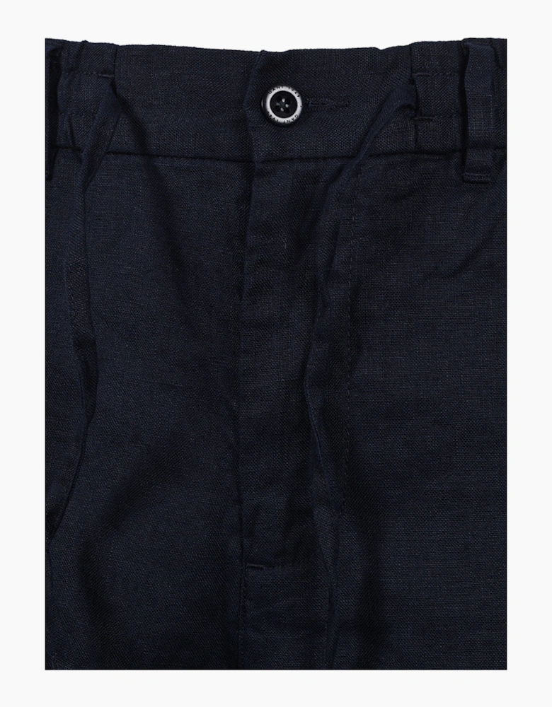 REG LINEN SHORTS EVENING BLUE
