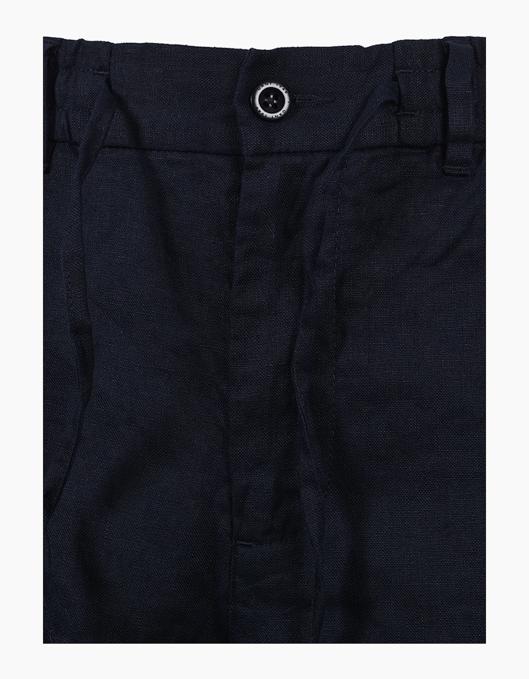 REG LINEN SHORTS EVENING BLUE