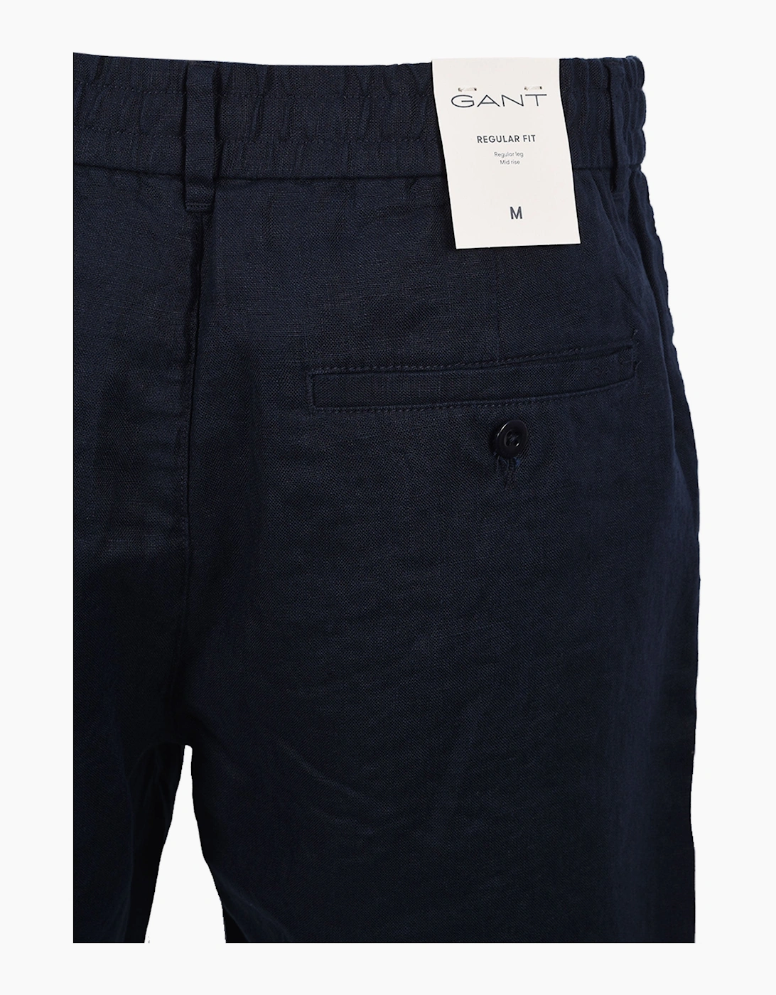 REG LINEN SHORTS EVENING BLUE