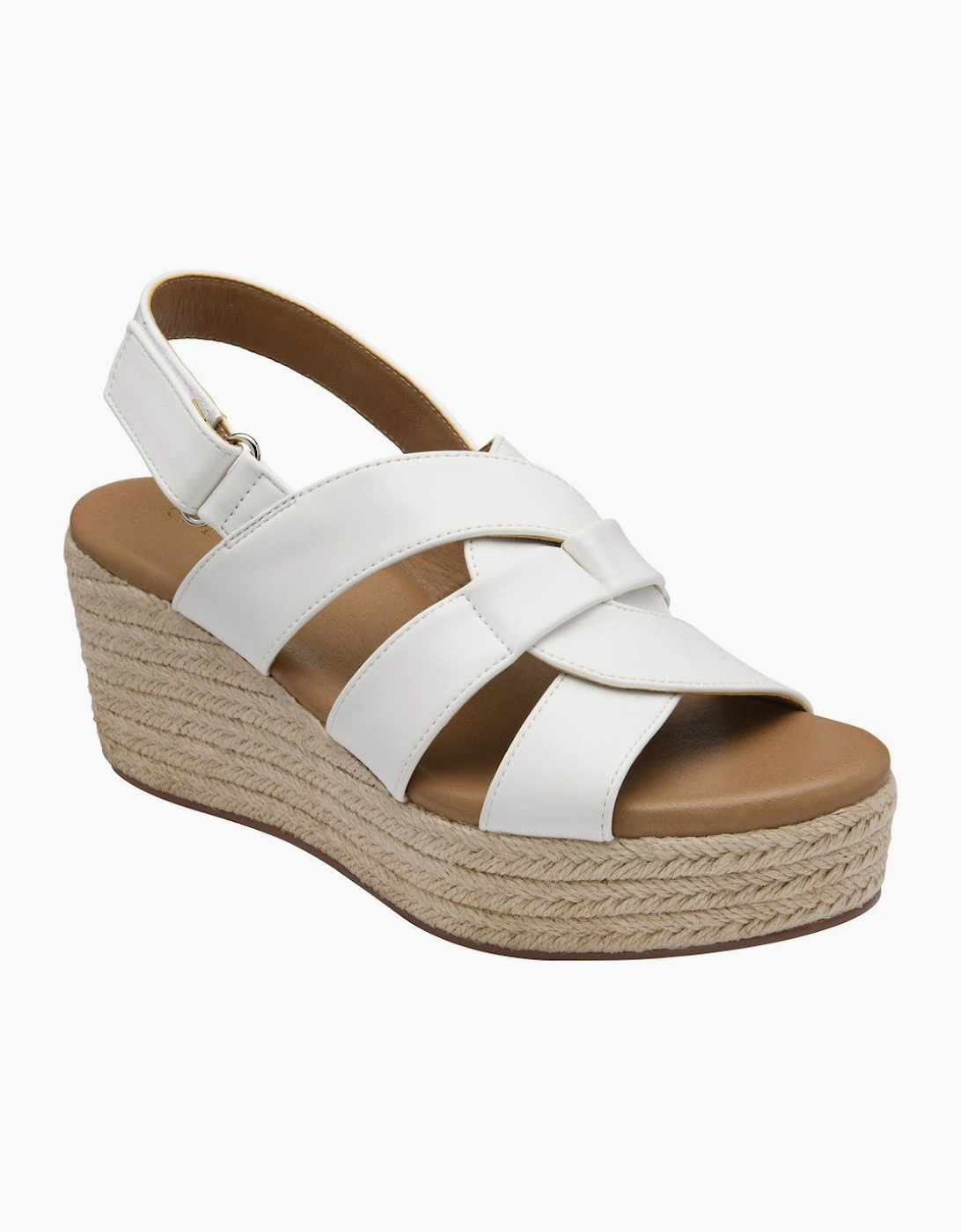 Lotus Women's White Reina Wedge Sandals - Size 5