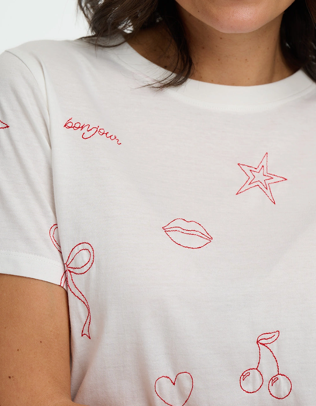 Maggie t shirt in chic embroidery