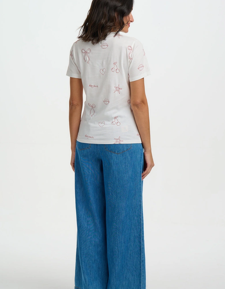 Maggie t shirt in chic embroidery