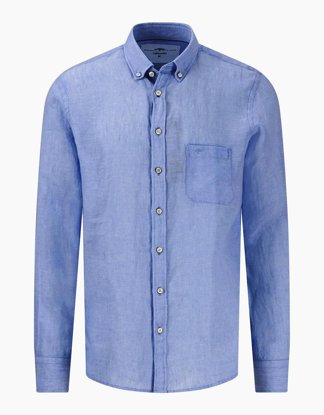 FYNCH-HATTON LONG SLEEVED LINEN SHIRT STRONG BLUE, 3 of 2