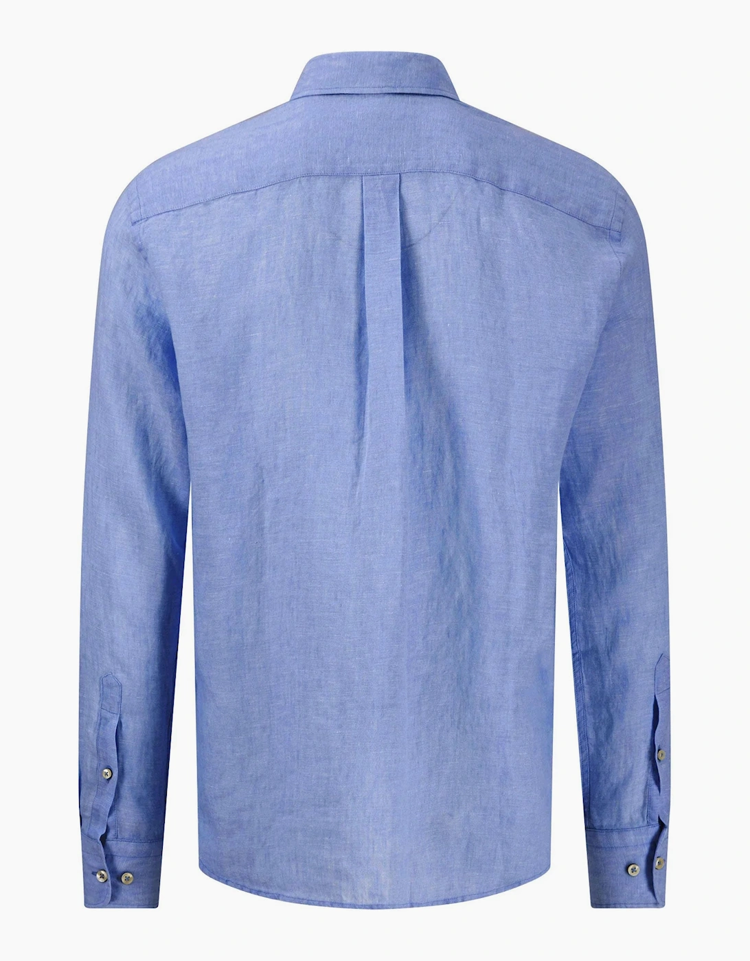 FYNCH-HATTON LONG SLEEVED LINEN SHIRT STRONG BLUE