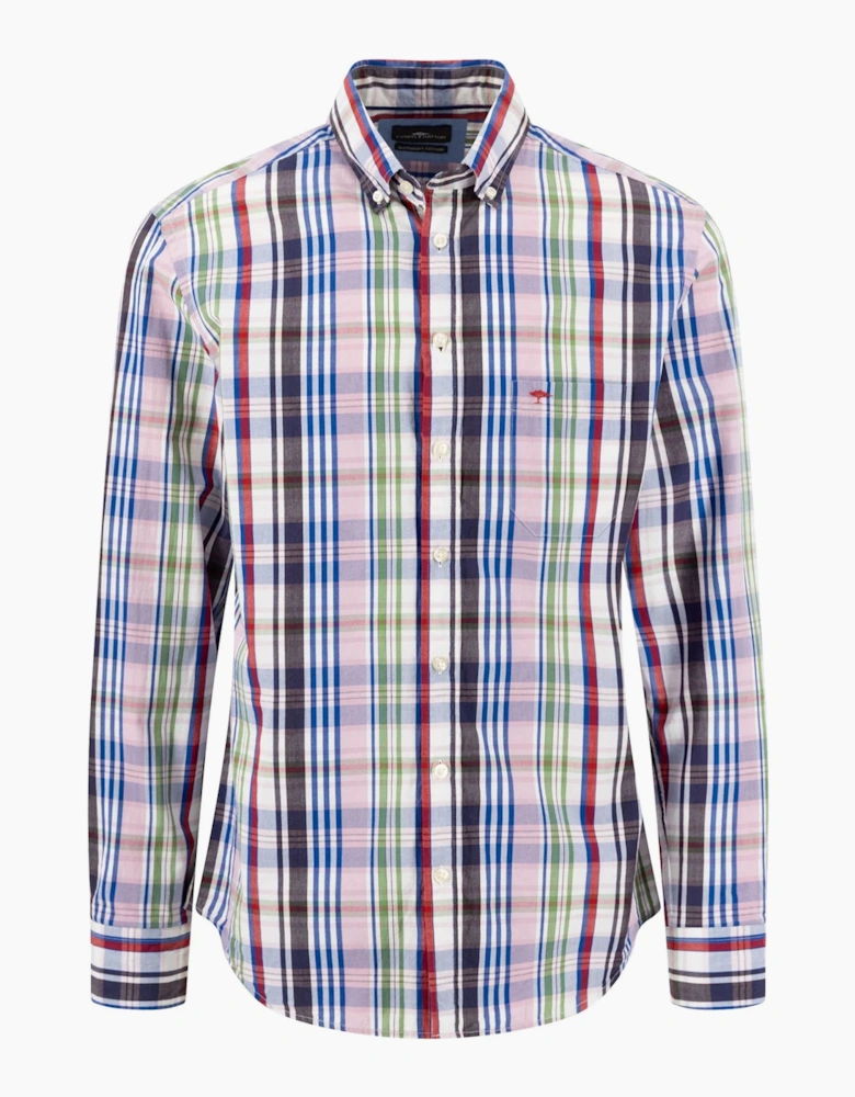 FYNCH -HATTON LONG SLEEVED SHIRT CRANBERRY RED CHECK