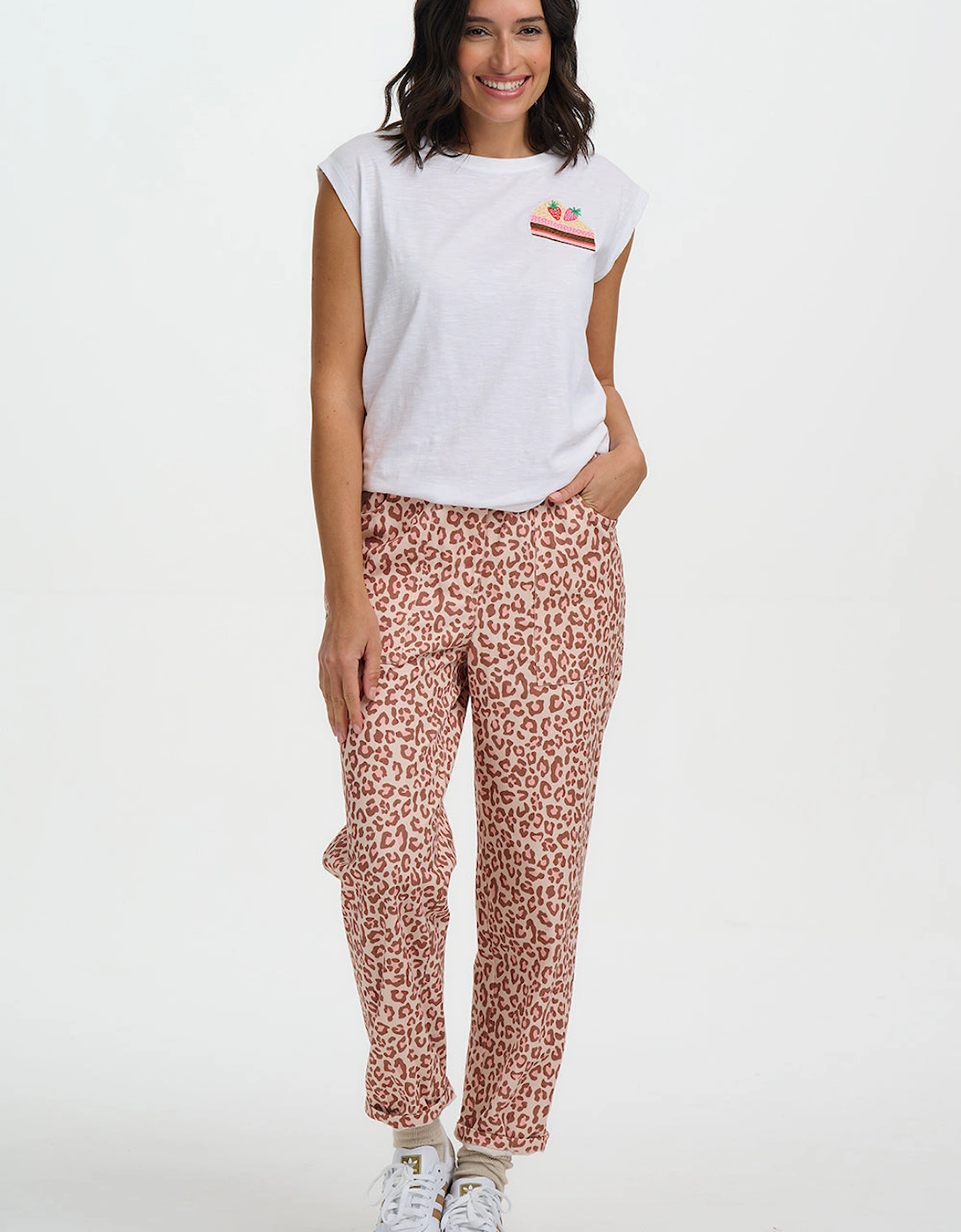 Rowan trousers - stone, classic leopard