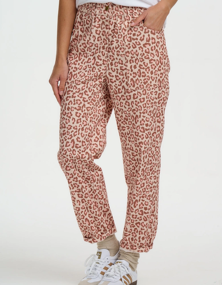 Rowan trousers - stone, classic leopard