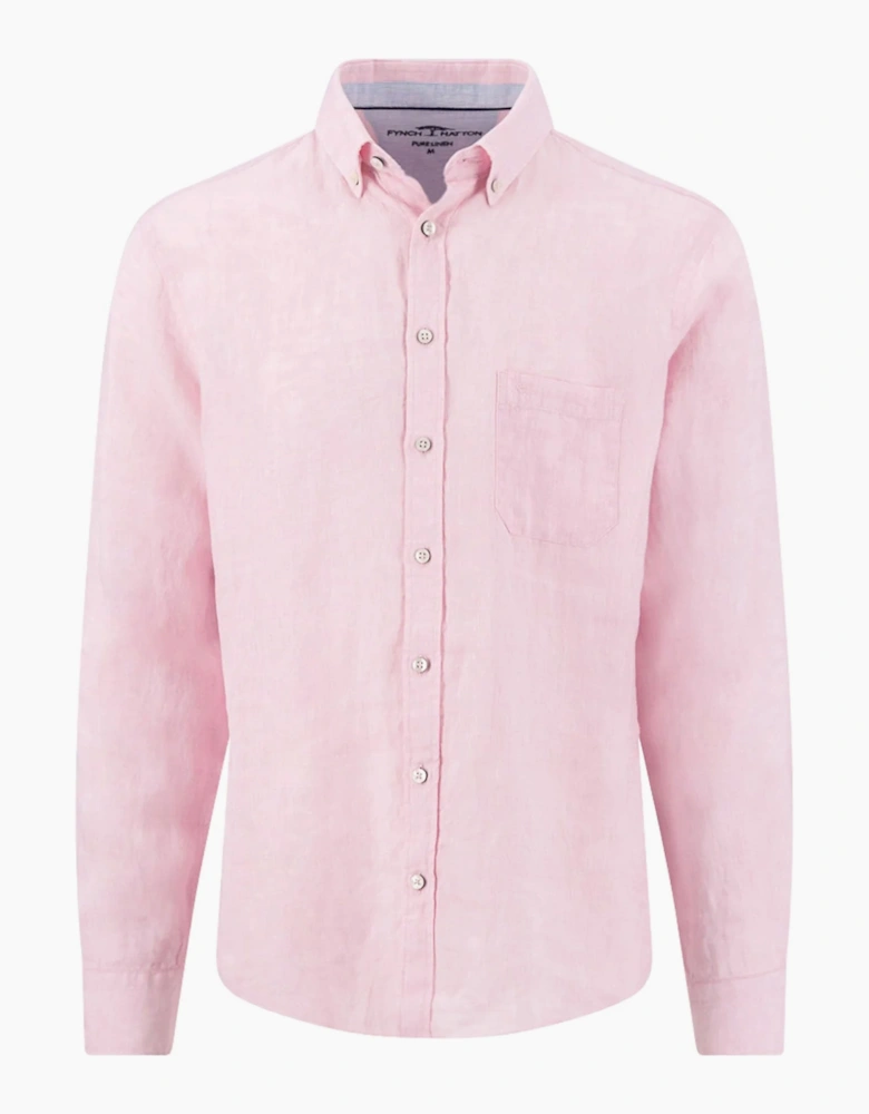 Fynch-Hatton FYNCH-HATTON LONG SLEEVED LINEN SHIRT MAGNOLIA