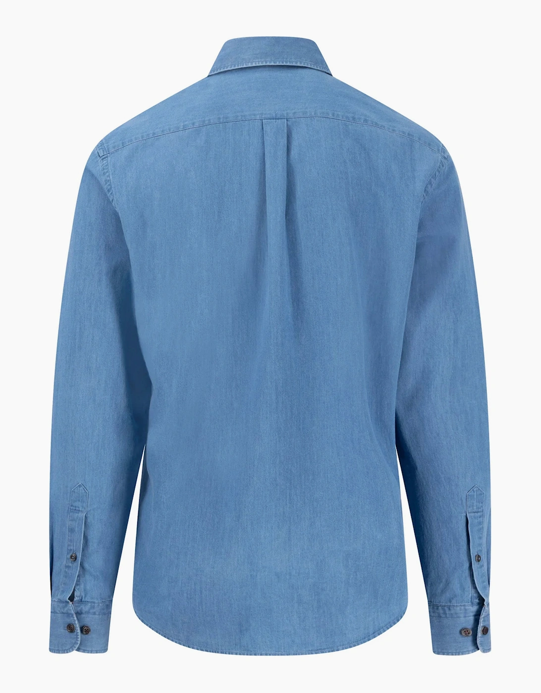 FYNCH-HATTON LONG SLEEVED DENIM SHIRT CRYSTAL BLUE
