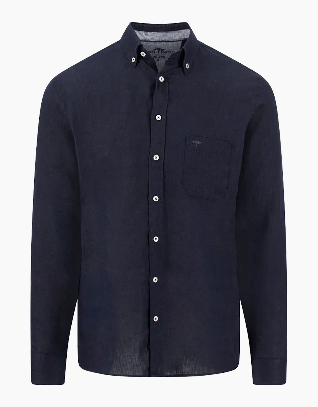 FYNCH-HATTON LONG SLEEVED LINEN SHIRT NAVY, 3 of 2