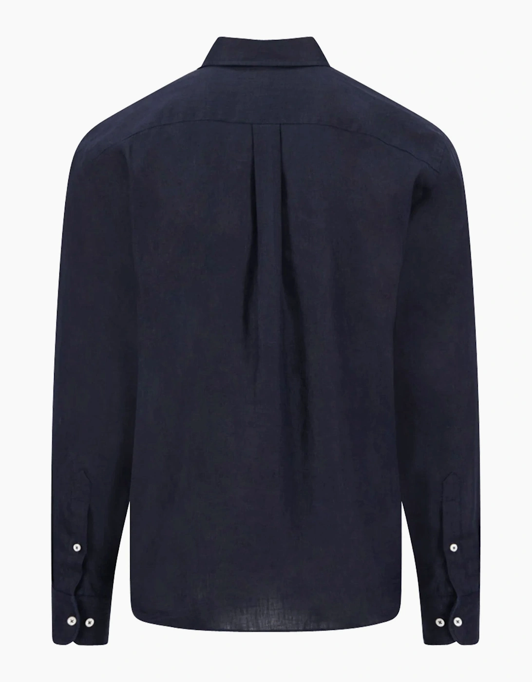 FYNCH-HATTON LONG SLEEVED LINEN SHIRT NAVY