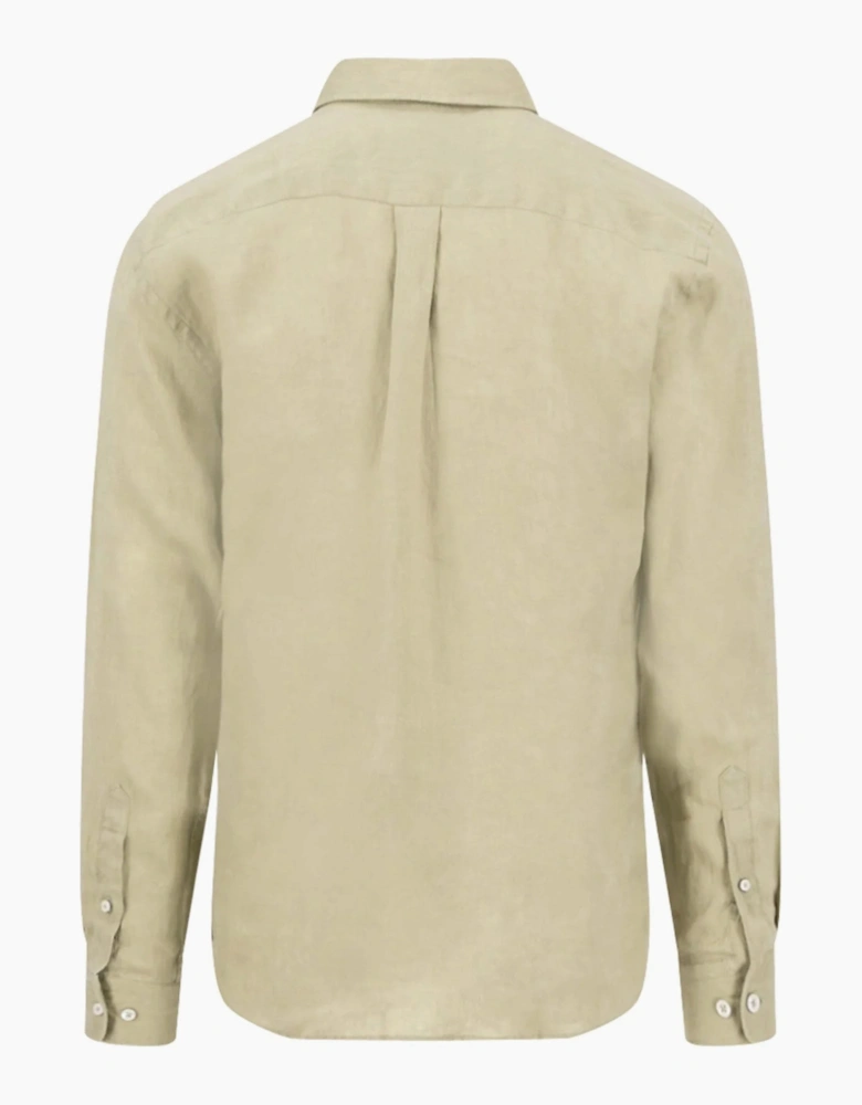 FYNCH-HATTON LONG SLEEVED LINEN SHIRT PISTACHIO