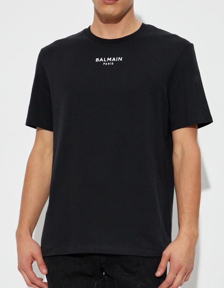 Paris Small Embroidered Logo T-Shirt in Black