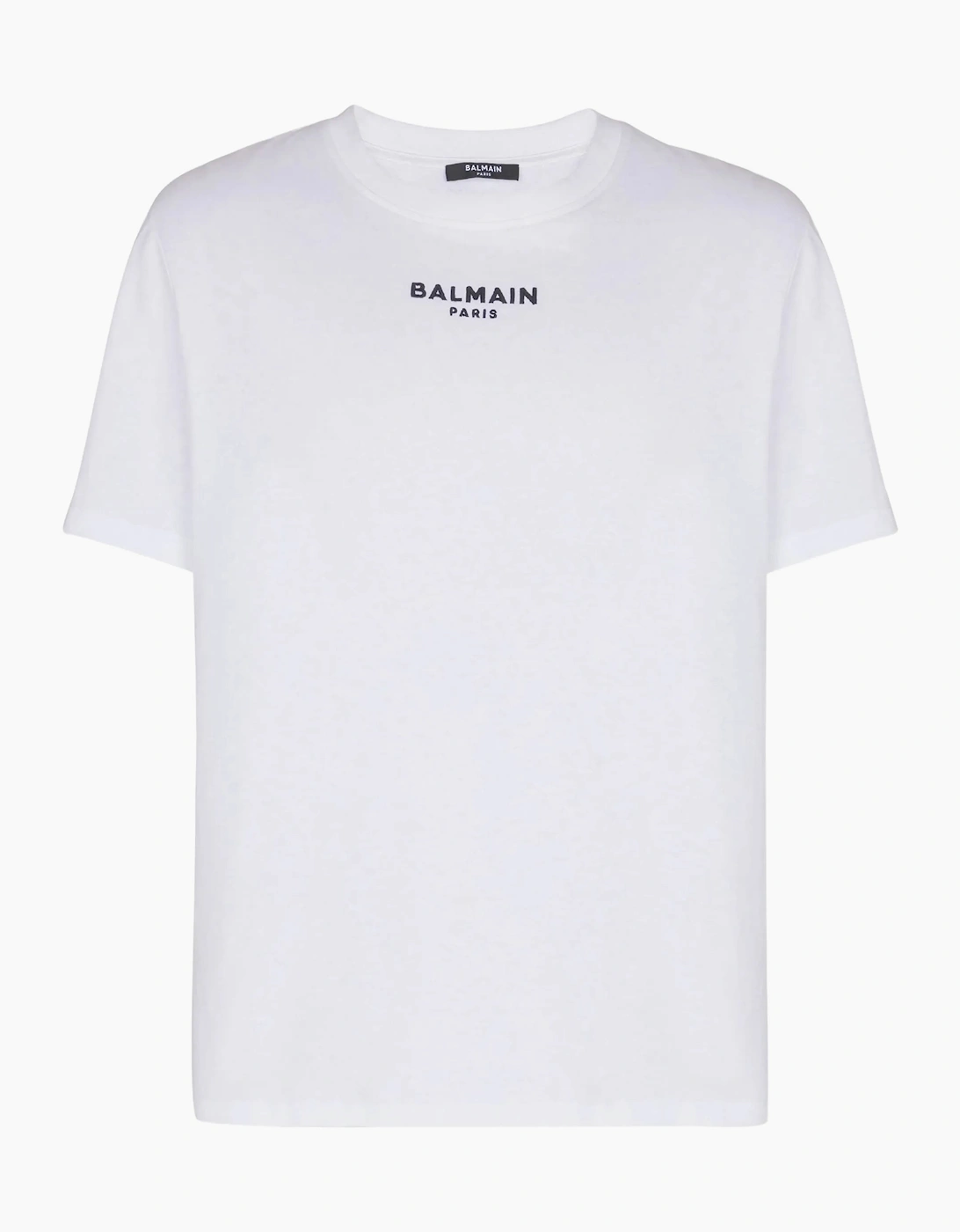 Balmain Men's White Paris Embroidered Logo T-Shirt In  42 Xl