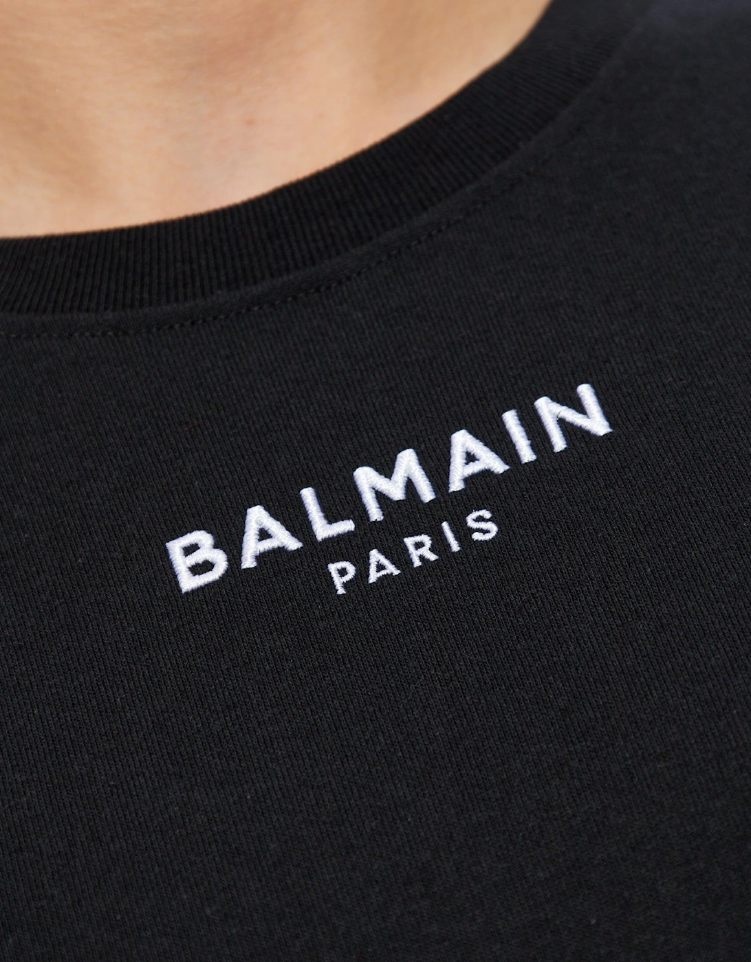 Paris Small Embroidered Logo T-Shirt in Black