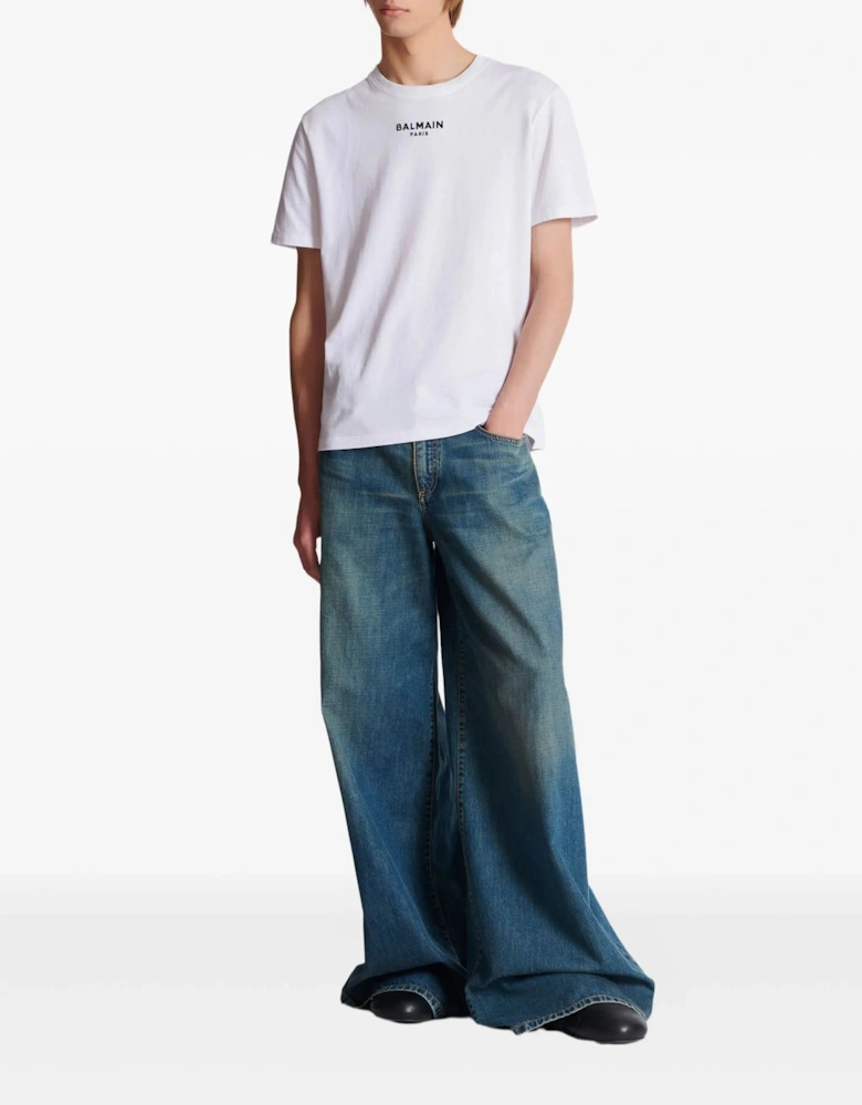 Paris Small Embroidered Logo T-Shirt in White