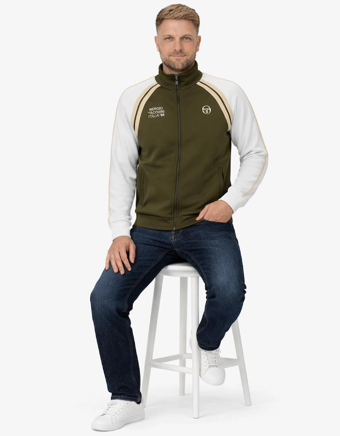 Ghibli Davis Track Top Jacket Dark Olive/Gardenia/Mojave Desert