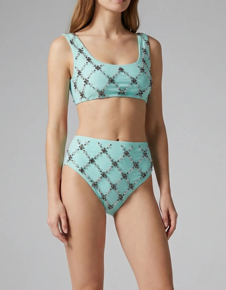 Mary Francis Bikini Top in Sustainable Lycra & Swarovski Crystals