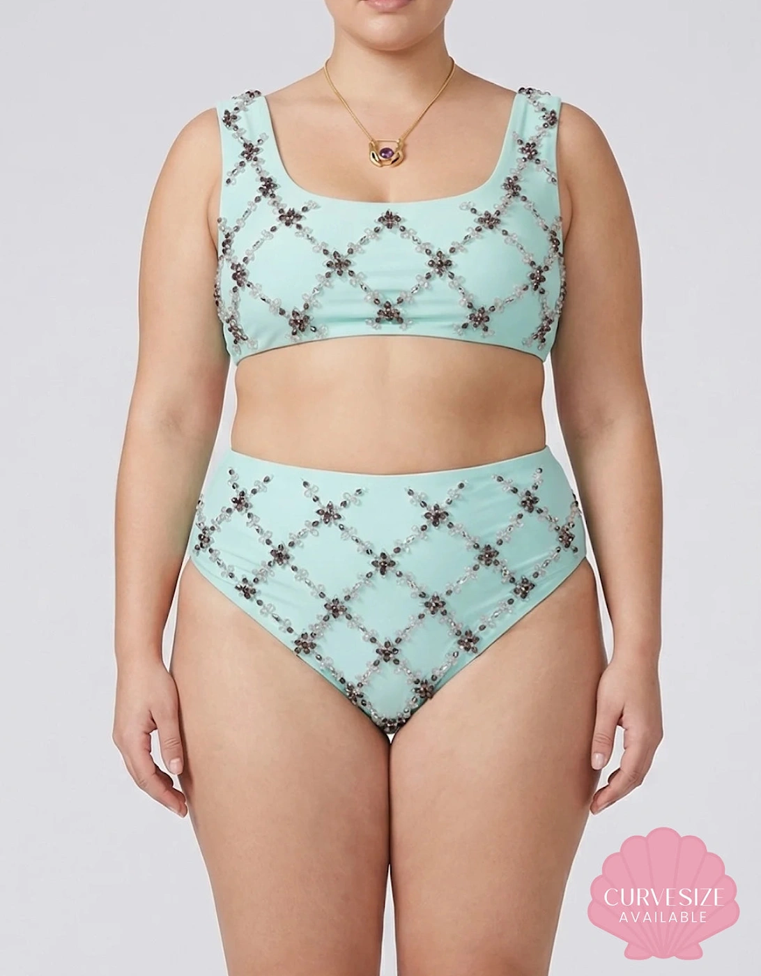 Mary Francis Bikini Top in Sustainable Lycra & Swarovski Crystals