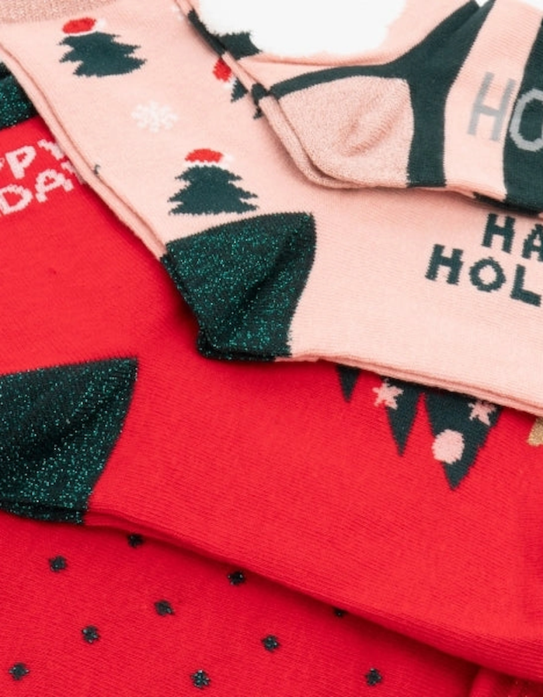 Joules SNOWFLAKE Womens Cotton 4 Pack Socks Red/Multi