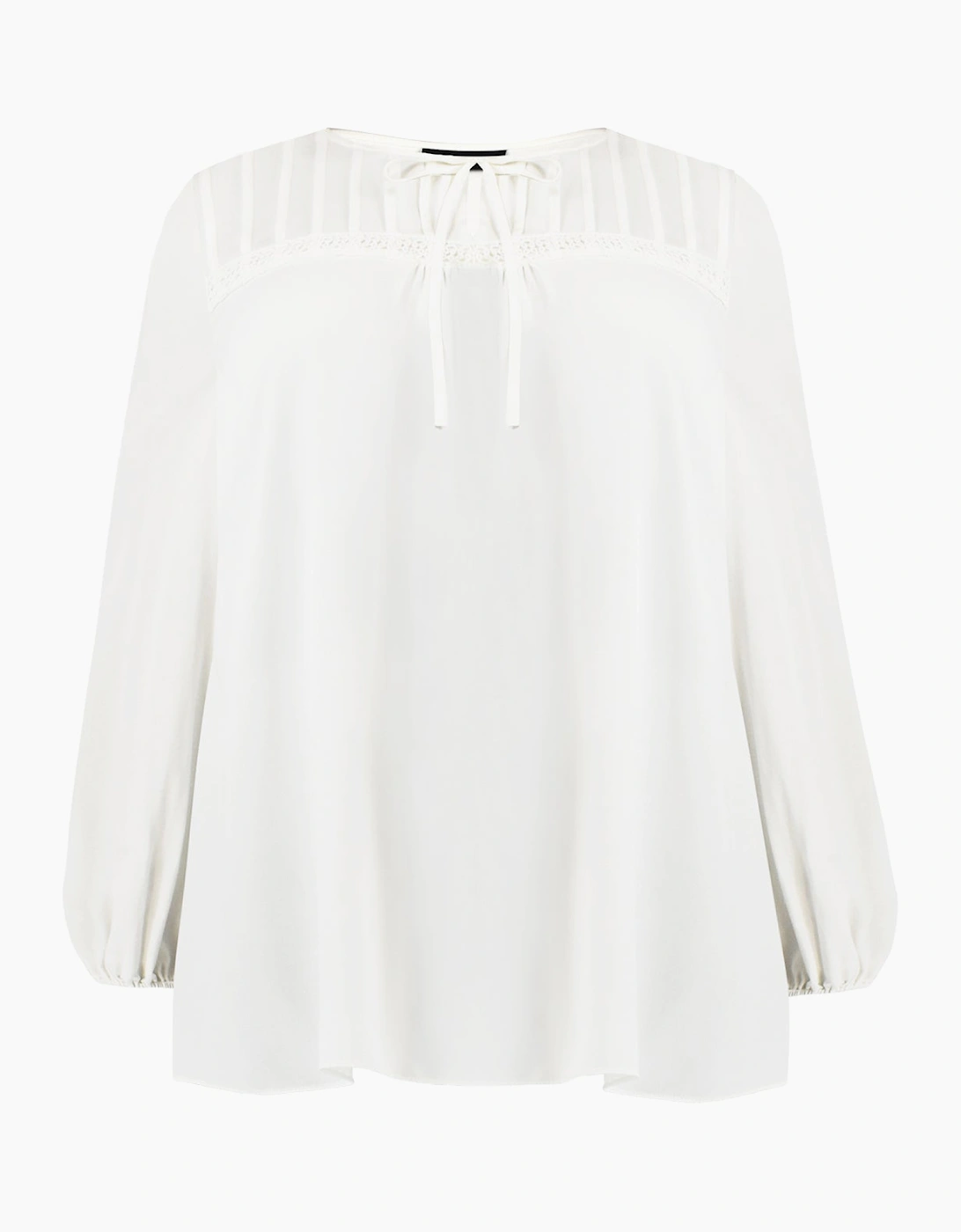 Ivory Trim Insert Boho Blouse