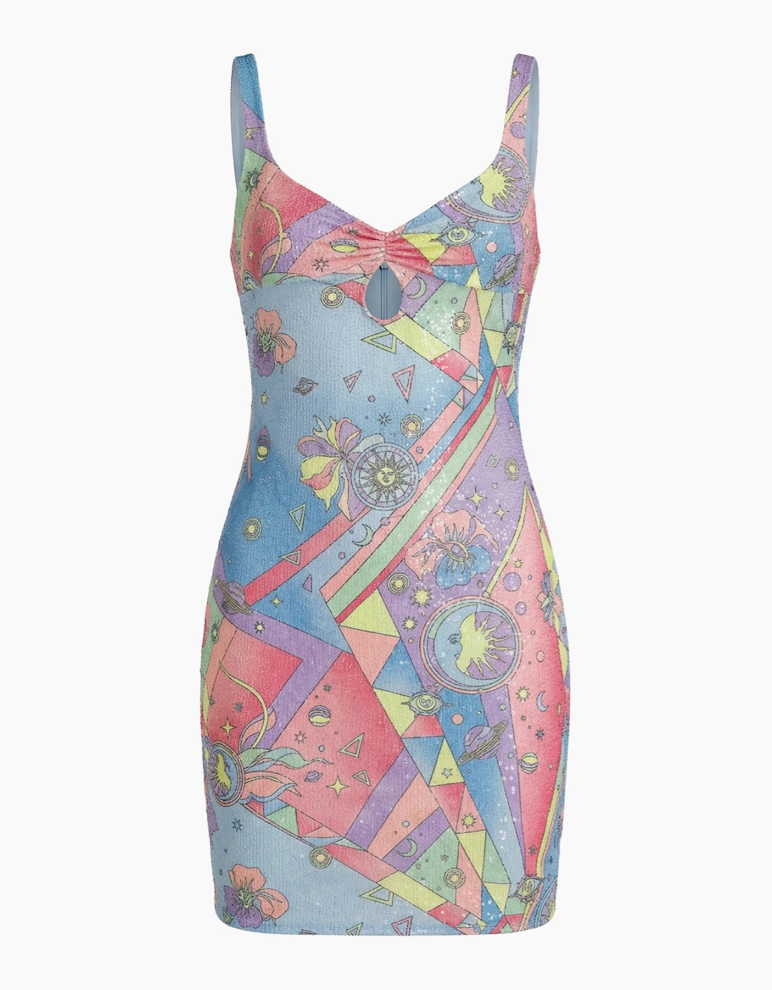 Aliona Embellished Luxury Multi-Coloured Party Dress